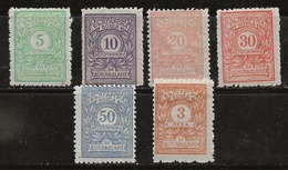 Bulgarie 1919-1922 N°Y.T. :  TT. 26 à 30 Et 33 * - Timbres-taxe