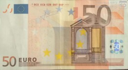 50 EURO SPAIN(V) MO45, TRICHET, With Error Letter O Instead Of Number Zero - 50 Euro
