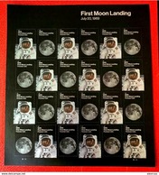 US 2019 Sheet 50th Anniversary Of Moon Landing, 24 Forever Stamps, 60c, Sc #5399-5400 5400a,VF MNH** - USA