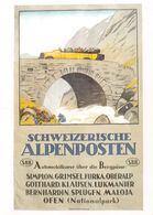 Reproduction: Schweirerische Alpenposten - Simplon - Grimsel - Furka - Oberalp - Gotthard - Klausen - (15 X 10 Cm ) - Simplon