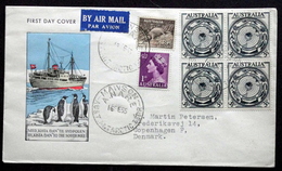 1955 AAT Australian Antarctic Territory MAWSON BASE ANARE To Denmark ( Lot 143 )Danish Cover FOGHS - Other & Unclassified