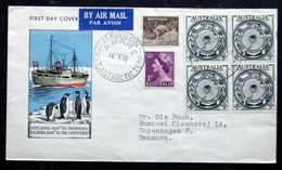 1955 AAT Australian Antarctic Territory MAWSON BASE ANARE To Denmark ( Lot 143 )Danish Cover FOGHS - Sonstige & Ohne Zuordnung