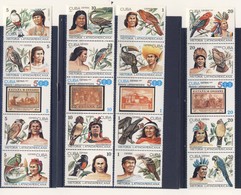 CUBA 1987 HISTOIRE DE L AMERIQUE LATINE-INDIENS--OISEAUX-TIMBRE SUR TIMBRE  YVERT N°2789/2808  NEUF MNH** - Indiens D'Amérique