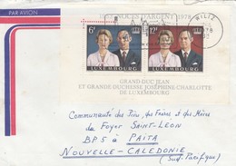 LETTRE LUXEMBOURG POUR PAITA NOUVELLE-CALEDONIE. 1978 WILTZ. BLOC NOCES D'ARGENT - Covers & Documents