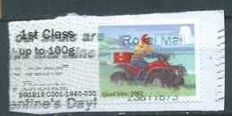 GROSBRITANNIEN GRANDE BRETAGNE GB  2018 POST&GO MAIL BY BIKE: QUAD BIKE 2002 Up To 100g SG FS218 MI AT150 YT D149 - Post & Go (distributori)