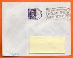 PARIS TRI N° 1   DITES LE AVEC DES FLEURS  1952 Lettre Entière N° MN 65 - Mechanical Postmarks (Advertisement)