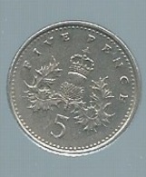 GREAT BRITAIN - 5 PENCE - 1990 Pieb 21908 - 5 Pence & 5 New Pence