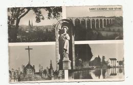 Cp, 85 , Souvenir De SAINT LAURENT SUR SEVRE Et Statue De SAINT LOUIS GRIGNON DE MONTFORT , Voyagée 1953 - Autres & Non Classés