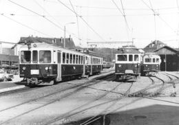 Reproduction: Lausanne - Echallens - Bercher - Echallens 1973 - 3  Locomotives (15 X 10 Cm) - Bercher