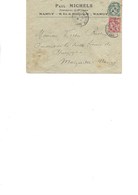 LETTRE AFFRANCHIE N° 111 ET 124 OBLITEREE CAD NANCY PORTES ST NICOLAS- ANNEE 1903 - Bolli Manuali