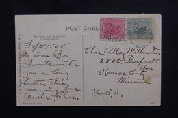 AUSTRALIE - Affranchissement Plaisant Sur Carte Postale En 1908 Pour Les U.S.A. - L 50799 - Covers & Documents