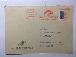 GERMANY 1949 Cover Deisenhofen To Immenstadt Im Allgau With Meter Mark And Tax Stamp - Brieven En Documenten