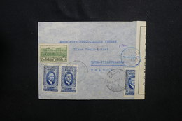 SYRIE - Enveloppe De Damas Pour Lyon En 1945 Avec Contrôle Postal, Affranchissement Plaisant - L 50820 - Briefe U. Dokumente