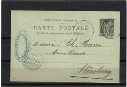 LCTN59/ALS 2 BB - ARCHIVE MANN - 7 EP SAGE 10c DE PARIS A STRASBOURG - Collections & Lots: Stationery & PAP