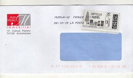 Enveloppe FRANCE Avec Vignette D' Affranchissement LETTRE VERTE Oblitération LA POSTE 15254A-02 26/12/2019 - 2010-... Vignette Illustrate