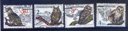 Hiboux Et Chouettes---TCHECOSLOVAQUIE---4 Timbres --Bubo Bubo--Asio Otus--Strix Aluco-- Tyto Alba-- - Búhos, Lechuza