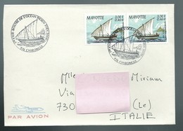 COVER LETTER MAYOTTE - FDC PREMIER JOUR 2000 CHIRONGUI SAILSHIP BOUTRE DE L'OCEAN INDIEN - Cartas & Documentos