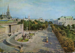 Ostereich - Postcard Used 1966 - Vienna - Parliament And The Ringstrasse  - 2/scans - Ringstrasse