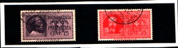 10013) ITALIA-Effigie Di Dante Alighieri E Galileo Galilei - POSTA PNEUMATICA - 29 Marzo 1933-SERIE USATA - Rohrpost