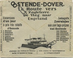 Old Envelope With Publicité 1933: Paquet Oostende-Dover  // Verso : - Tarjetas Transatlánticos