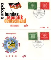 M94a-b 14.9.63 FDC Timbres Europa Allemagne 1963 (cachets Tubingen Et Hannover) TTB - 1963