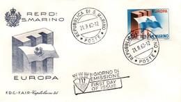 M95  21.9.63 FDC Timbre Europa San Marino 1963  TTB - 1963