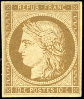 * N°1a - 10c. Bistre-brun Foncé. Très Belle Couleur. Très Frais. SUP. - 1849-1850 Cérès