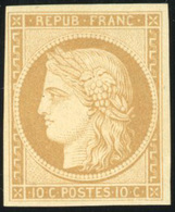 * N°1f - 10c. Bistre-clair. Réimpression. Belles Marges. SUP. - 1849-1850 Ceres