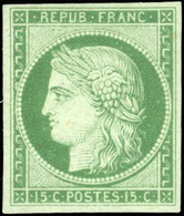 (*) N°2 - 15c. Vert. SUP. - 1849-1850 Cérès