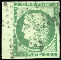 O N°2 - 15c. Vert. Obl. BdeF. TB. - 1849-1850 Cérès