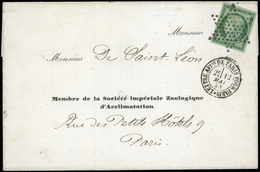 O N°2 - 15c. Vert Très Foncé, Obl. étoile S/lettre Locale Frappée Du CàD ''LETTRE AFFRIE DE PARIS POUR PARIS'' Du 12 Mai - 1849-1850 Cérès