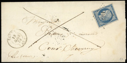 O N°4 - 25c. Bleu S/lettre Frappée Du CàD De ECURE Du 18 AVRIL 1852 à Destination De COUR-CHEVERNY. SUP. - 1849-1850 Ceres