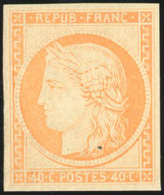 ** N°5g - 40c. Orange. Réimpression. Défaut Dans La Gomme. TB. - 1849-1850 Ceres