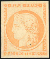 ** N°5g - 40c. Orange. Réimpression. Défaut Dans La Gomme. TB. - 1849-1850 Cérès