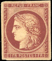 * N°6b - 1Fr. Carmin Foncé. SUP. - 1849-1850 Cérès