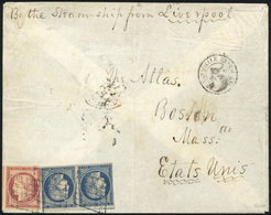 O N°6 - FRANCE, 1849, 1F. Carmine. Huge Margins To Just In At Right, Used With Horizontal Pair 1852, 25c Blue On Bluish, - 1849-1850 Cérès