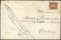 O N°6 - 1F. Carmin, 4 Belles Marges, Obl. étoile S/lettre Frappée Du CàD De PARIS (60) Du 8 Juin 1852 à Destination De T - 1849-1850 Ceres