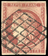 O N°6A - 1F. Rouge-brun. Nuance Foncée. Obl. TB. - 1849-1850 Cérès