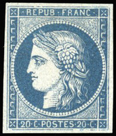 * N°8a - 20c. Bleu Foncé Dit ''Marquelet''. SUP. - 1849-1850 Ceres