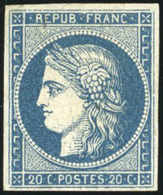 (*) N°8b - 20c. Bleu S/azuré Dit ''Astruc''. Nuance Très Foncée. Non émis. SUP. - 1849-1850 Cérès