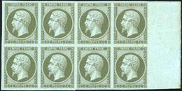 ** N°11 - 1c. Olive. Bloc De 8. BdeF. SUP. - 1853-1860 Napoléon III