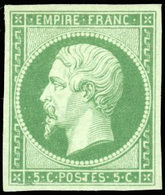 * N°12b - 5c. Vert Foncé. Belle Nuance. RRR. SUP. - 1853-1860 Napoleon III