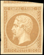 ** N°13A - 10c. Bistre. Type I. Amorce D'un Voisin. SUP. - 1853-1860 Napoléon III