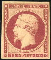 * N°18 - 1F. Carmin. Gomme D'origine. TB. RR. - 1853-1860 Napoléon III