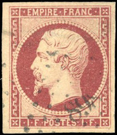 O N°18 - 1Fr. Carmin. Obl. Légère PC 898. SUP. - 1853-1860 Napoleon III