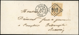O N°21 - 10c. Bistre Obl. GC 404 S/lettre Locale Frappée Du CàD De BEAUVAIS - BOITE MOBILE Du 15 Juillet 1866. SUP. - 1862 Napoléon III
