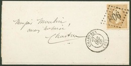 O N°21 - 10c. Bistre, Variété D'impression, Légende Absente Au Bas Du Timbre, Obl. GC 806 S/lettre Locale Frappée Du CàD - 1862 Napoléon III