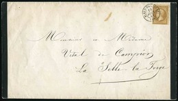 O N°21 - 10c. Bistre Obl. S/lettre Frappée Du CàD De FLERS-DE-L'ORNE Du 10 Juin 1867 à Destination De LA SELLE-LA-FORGE. - 1862 Napoleone III