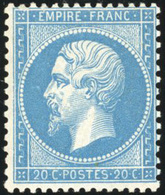 * N°22 - 20c. Bleu. Décentré. B. - 1862 Napoléon III.