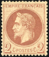 * N°26B - 2c. Rouge-brun Clair. Bien Centré. TB. - 1863-1870 Napoléon III Lauré